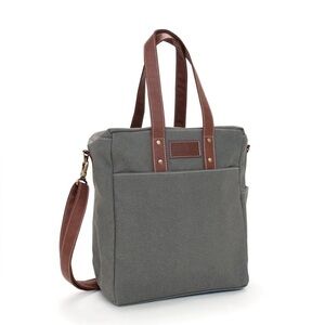 Maika Gray and Brown Tote Bag